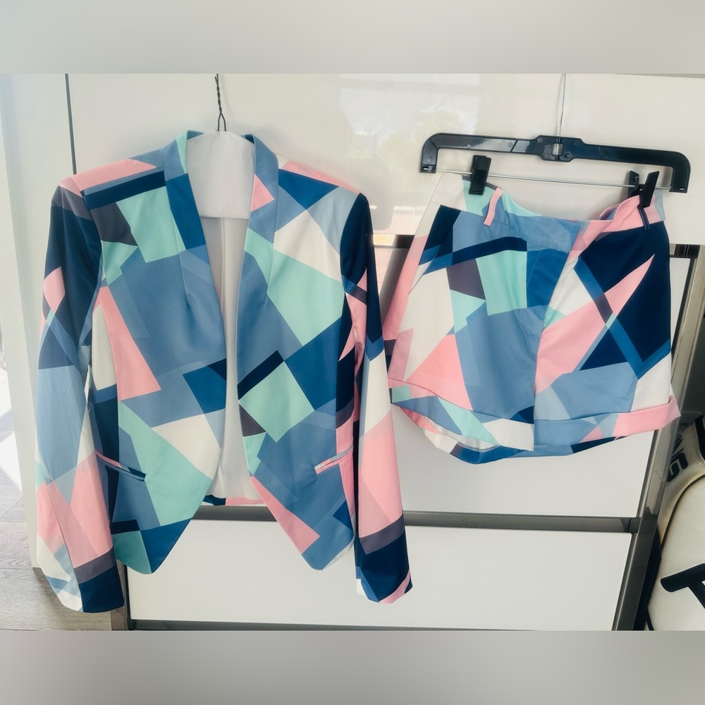 Colorful Geometric Women's Blazer